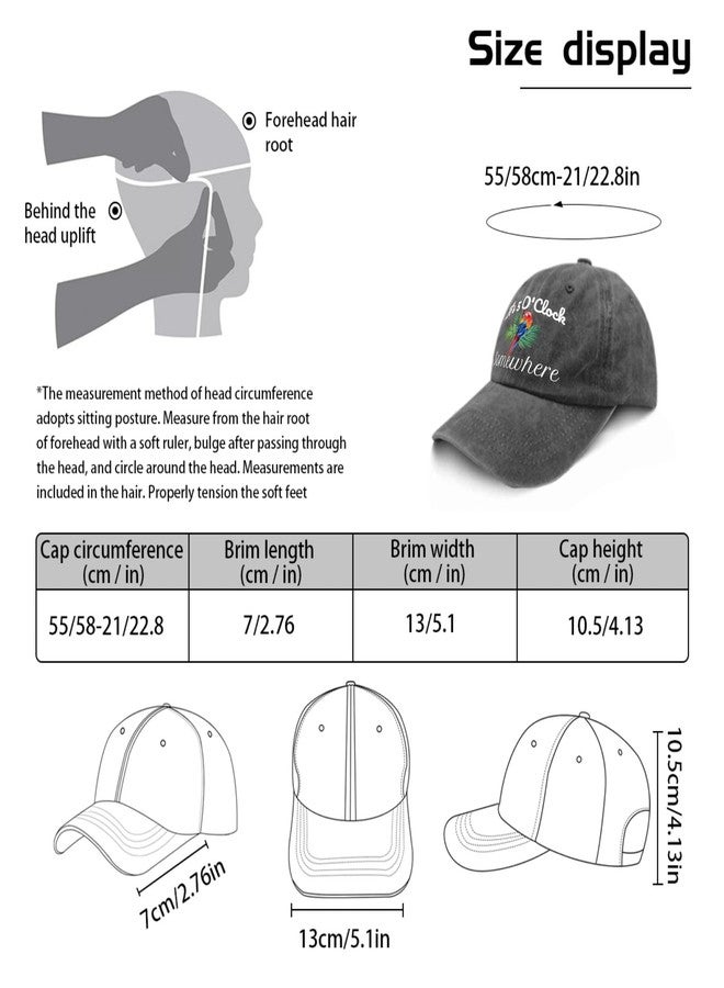 ODCRAT Jimmy Music Buffett Accessories Hats Its 5 Oclock Some Where Golf Hat 80s Hat Pigment Black Dad Hat Gifts for Mom Cycling Hat - Image 3